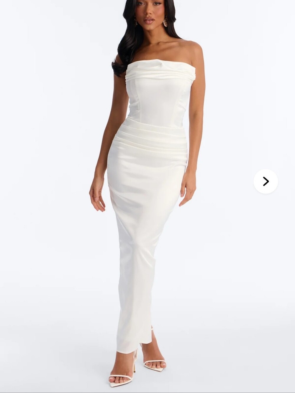 Fashion Nova Giselle Corset White Maxi Dress Size Small New W Tags